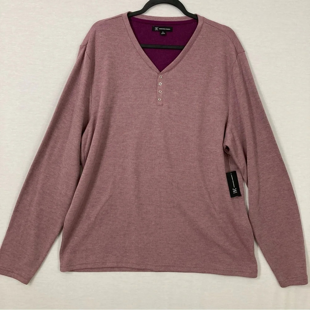 New INC International Concepts Mauve Color Long Sleeve‎ Knit Top XL